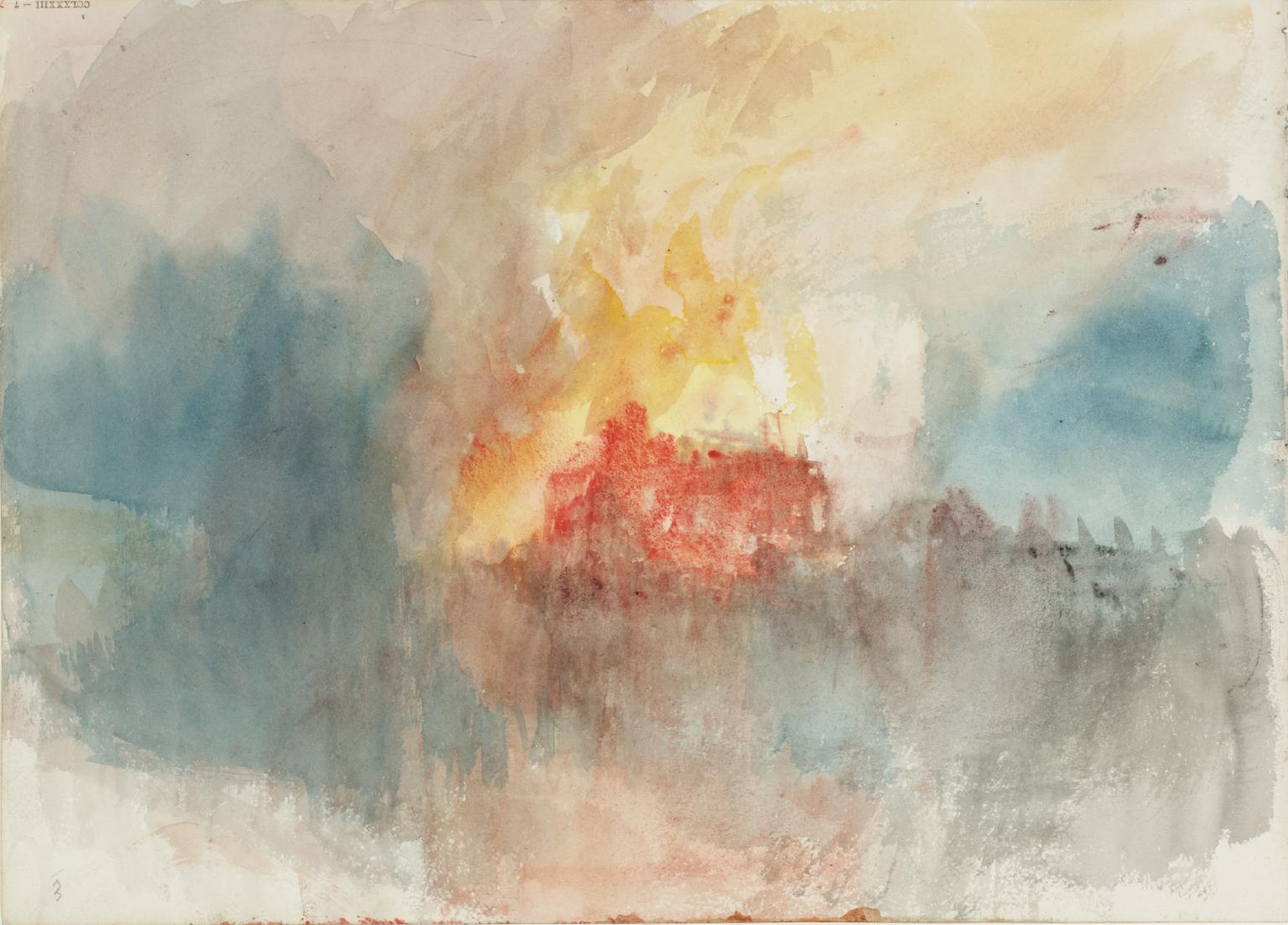 Ουίλιαμ Τέρνερ «Φωτιά στο Μεγάλη Αποθήκη του Πύργου του Λονδίνου», 1841