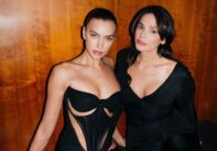 H Σηλια Κριθαριώτη με την Irina Shayk που ανοιξε το ντεφιλέ