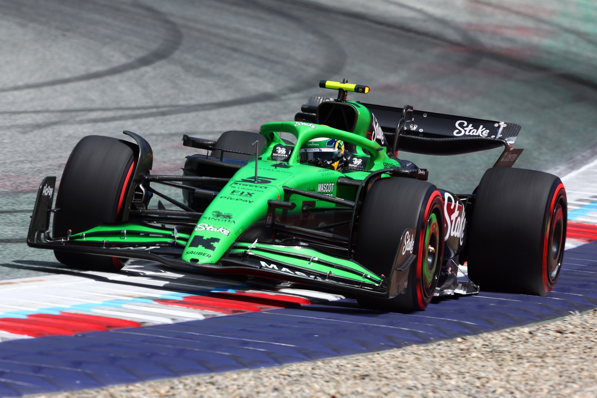 SPIELBERG, AUSTRIA - JUNE 28: Gabriel Bortoleto of Brazil driving the (5) Kick Sauber C45 Ferrari on track during final practice ahead of the F1 Grand Prix of Austria at Red Bull Ring on June 28, 2025 in Spielberg, Austria. (Photo by Joe Portlock/Getty Images)