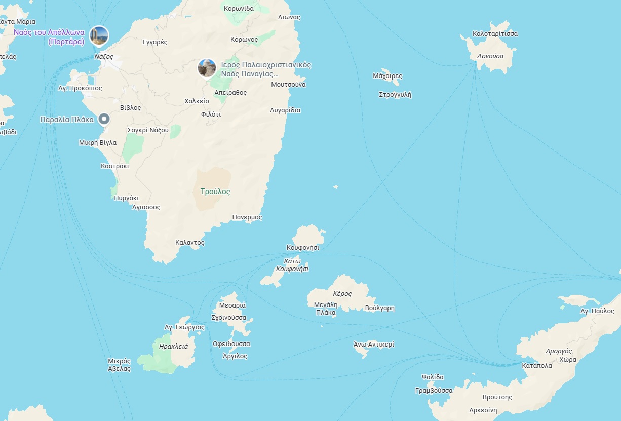 Ο χάρτης των Μικρών Κυκλάδων