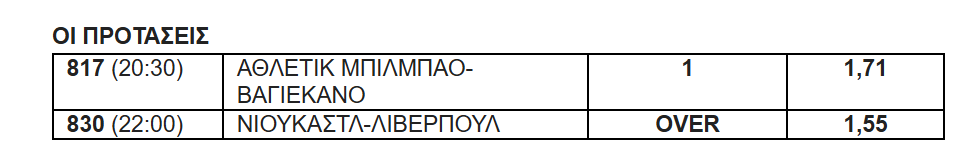 Στοίχημα 25/8