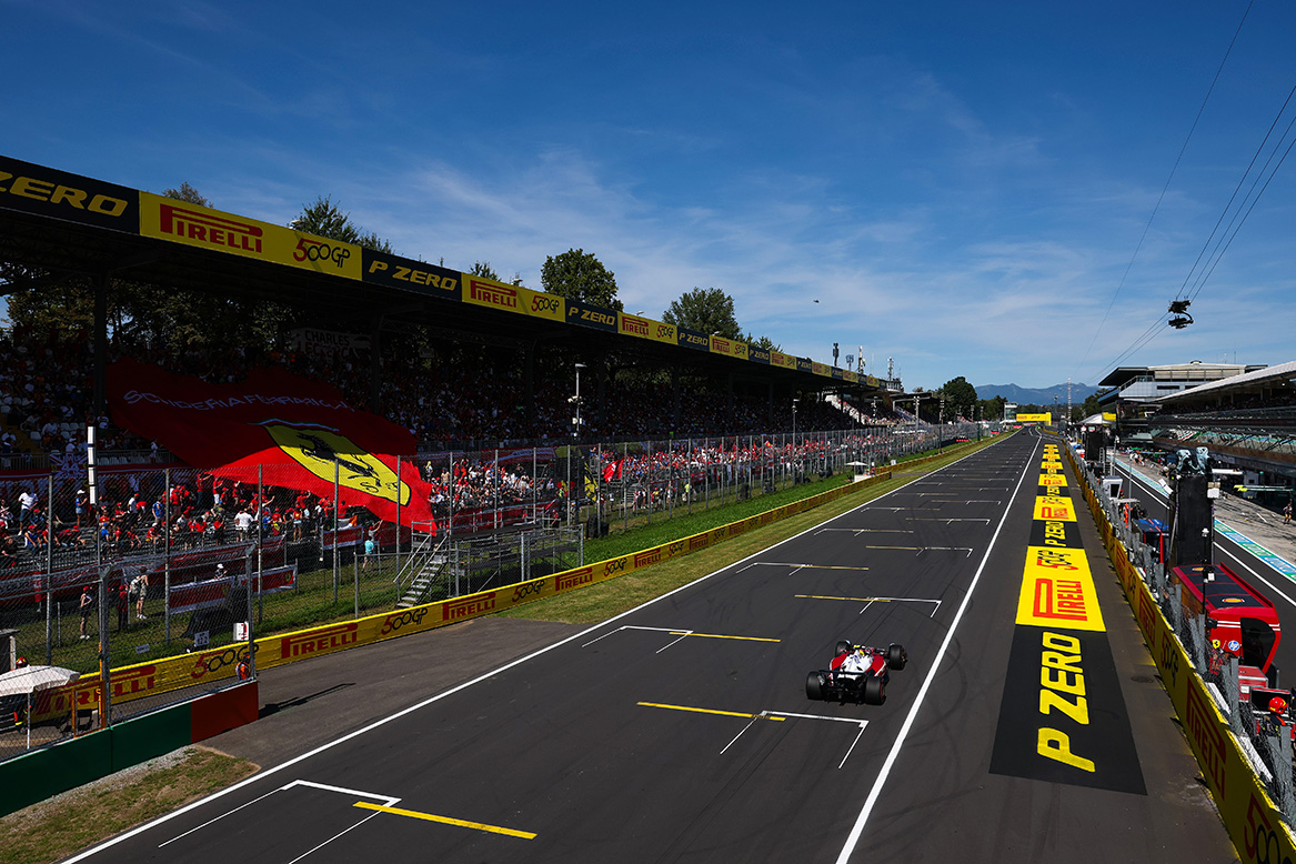 MONZA, ITALY - SEPTEMBER 06: Lewis Hamilton of Great Britain driving the (44) Scuderia Ferrari SF-25 on track during final practice ahead of the F1 Grand Prix of Italy at Autodromo Nazionale Monza on September 06, 2025 in Monza, Italy. (Photo by Sam Bloxham/LAT Images)
