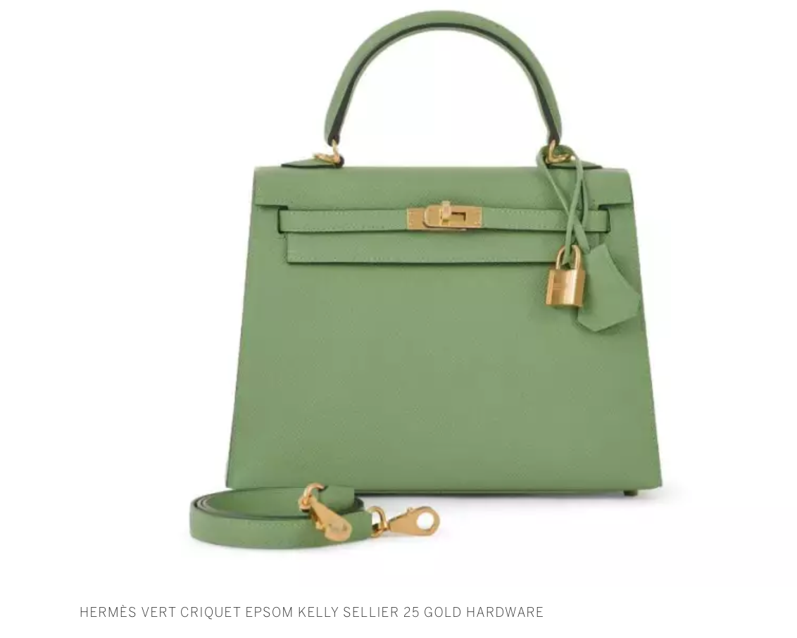 Hermes Vert Criouet Epsom Kelly Sellier 25 Gold Hardware