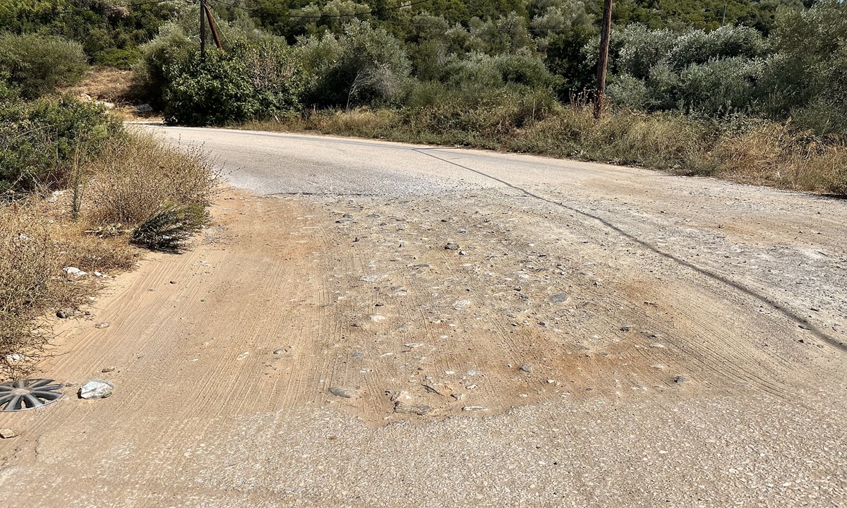 Καταστροφές από την κακοκαιρία Daniel - Επαρχιακή οδός Μηλίνα - Τρίκερι, Νότιο Πήλιο