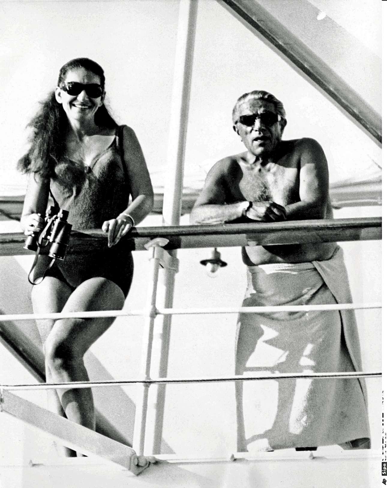 Μαρία Κάλλας και Ωνάσης στην «Χριστίνα» το 1967 (φωτογραφία αρχείου)
