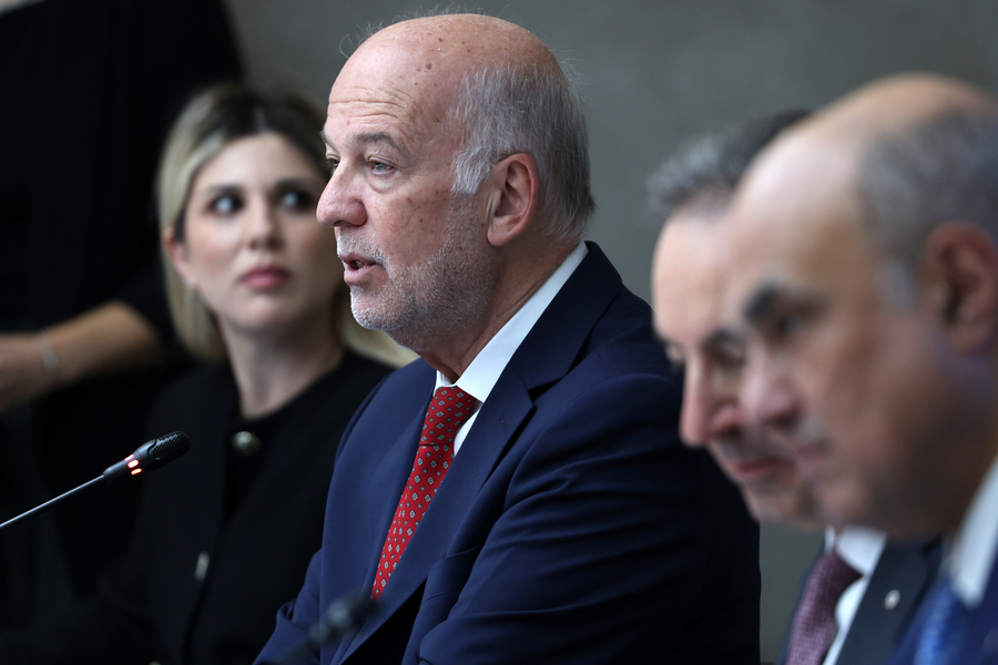 O υπουργός Δικαιοσύνης, Γιώργος Φλωρίδης, μιλάει κατά τη διάρκεια της παρουσίασης του Κτιριακού Προγράμματος του υπ. Δικαιοσύνης, στο αμφιθέατρο του υπουργείου Πηγή: ΑΠΕ-ΜΠΕ/ΑΠΕ-ΜΠΕ/ΓΙΩΡΓΟΣ ΒΙΤΣΑΡΑΣ