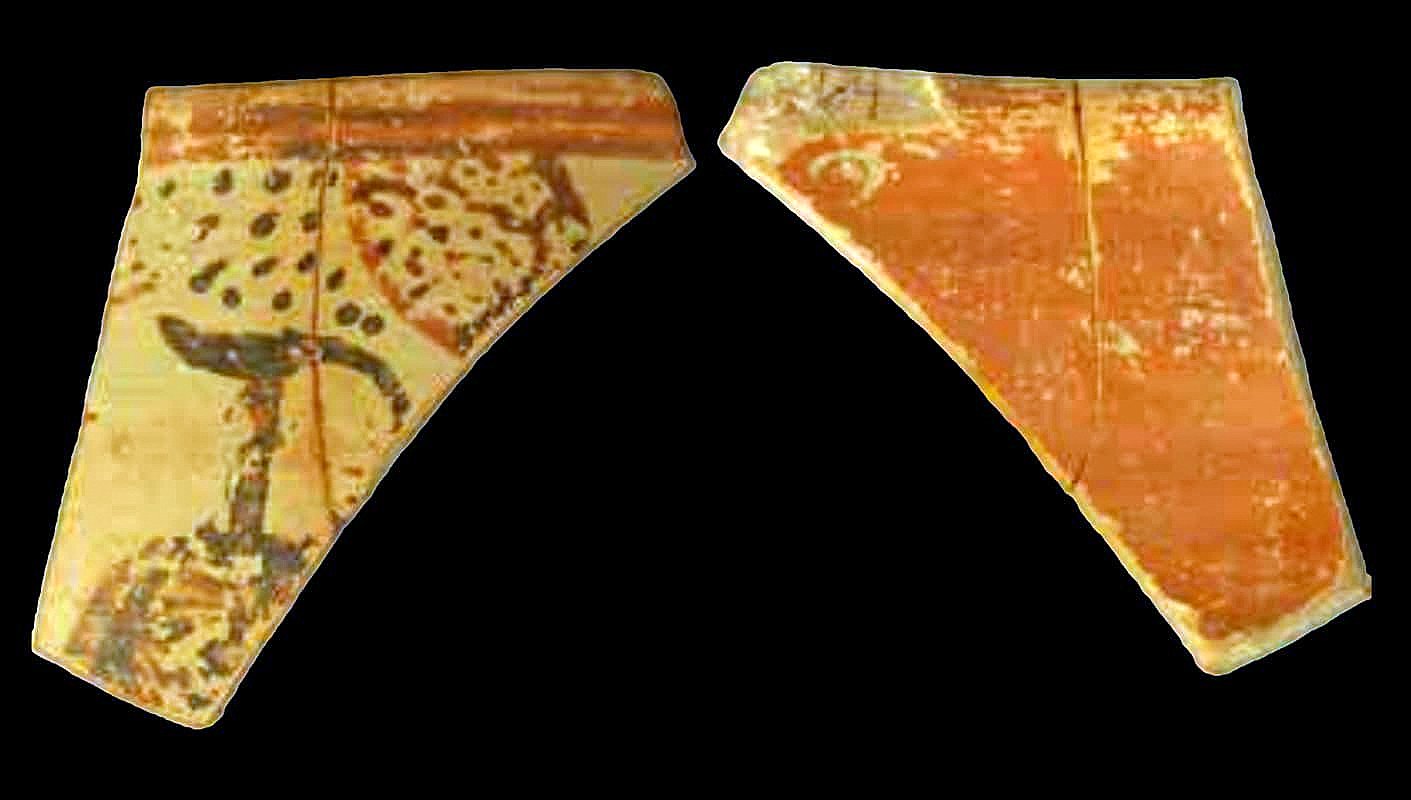 2. Θραύσμα κύλικας από το Κοντοπήγαδο (΄Αλιμος), που απεικονίζει μια τελετουργική σκηνή, 14ος π.Χ. αιώνας