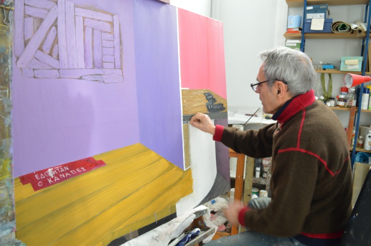 Ο Κυριάκος Μορταράκος στο ατελιέ του