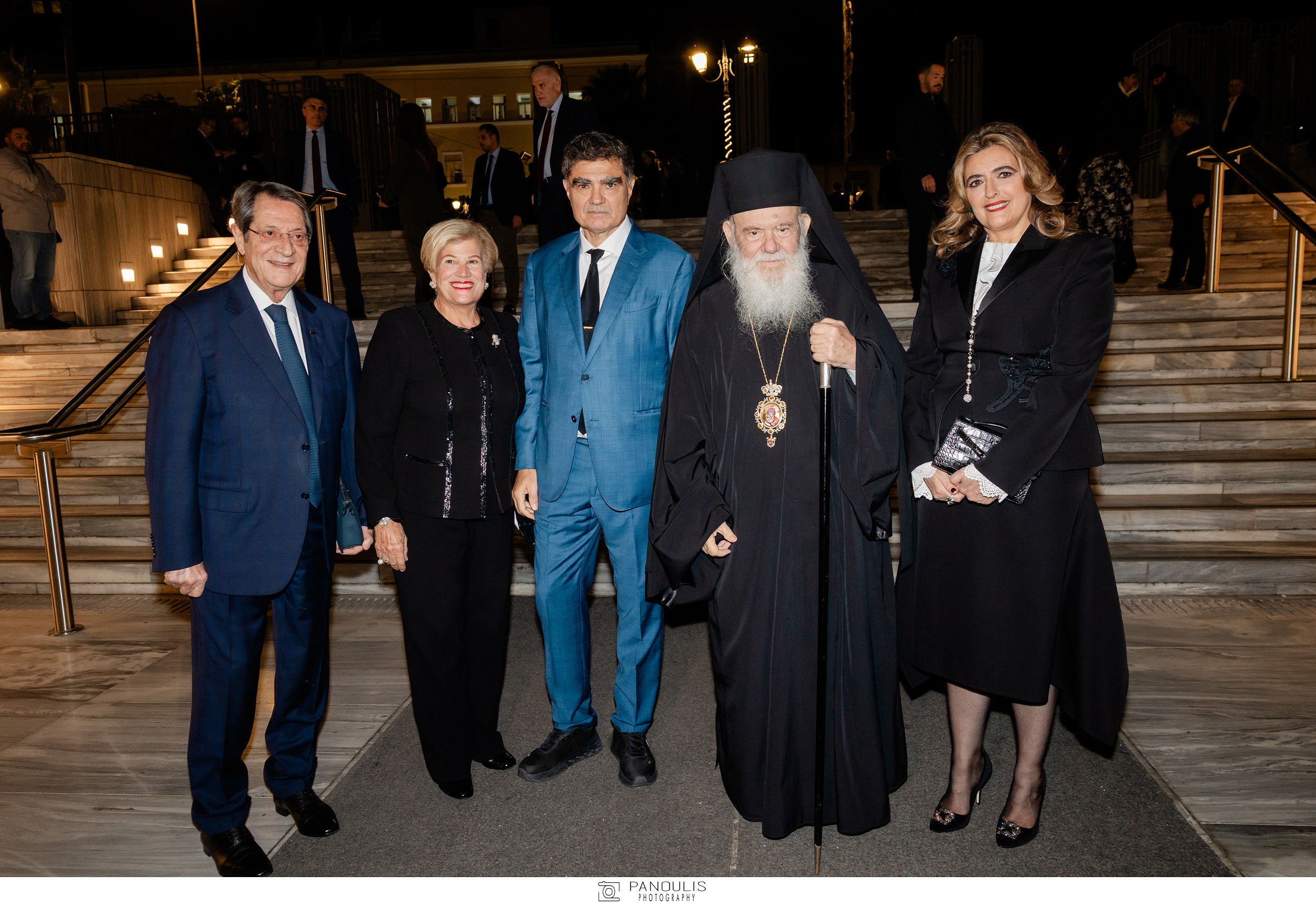 Νίκος Αναστασιάδης, τέως Πρόεδρος της Κύπρου, Αντρη Αναστασιάδη, Γιάννης Β. Βαρδινογιάννης, ο Αρχιεπίσκοπος Αθηνων και Πάσης Ελλάδος κ. Ιερώνυμος, Χριστιάννα Β. Βαρδινογιάννη