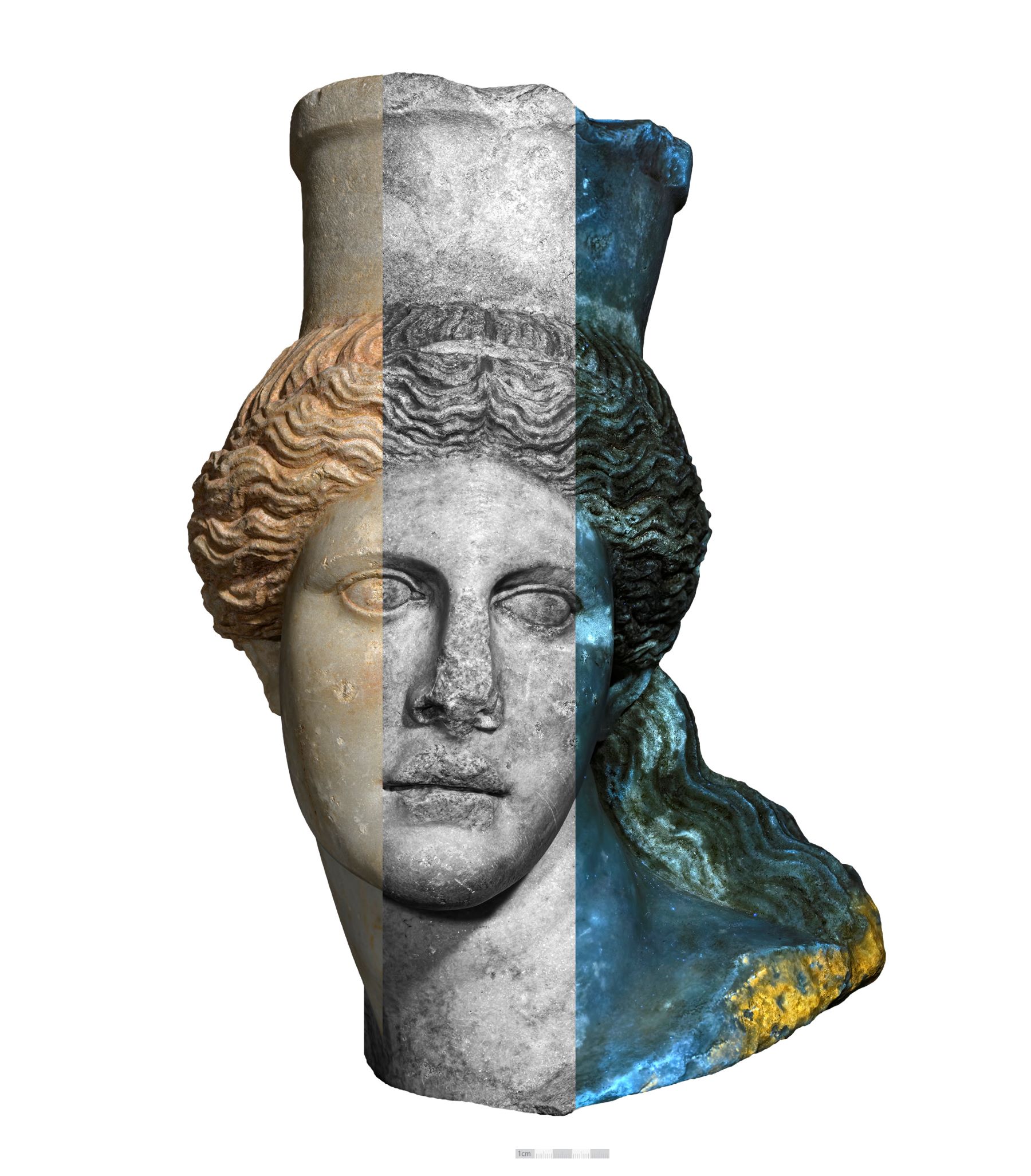 Κεφάλι ανατολικής Σφίγγας φωτογραφημένο με διαφορετικές τεχνικές