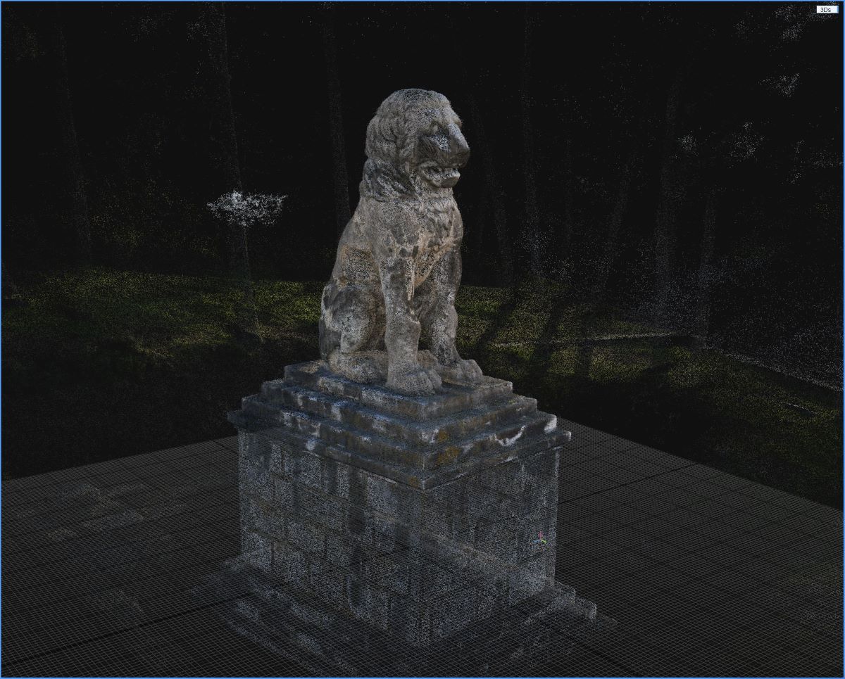 Λέων Αμφιπόλεως. Τρισδιάστατο νέφος σημείων (3D Point Cloud) για την φωτογραμμετρική αποτύπωση του γλυπτού από την ομάδα του Ιδρύματος Factum Arte