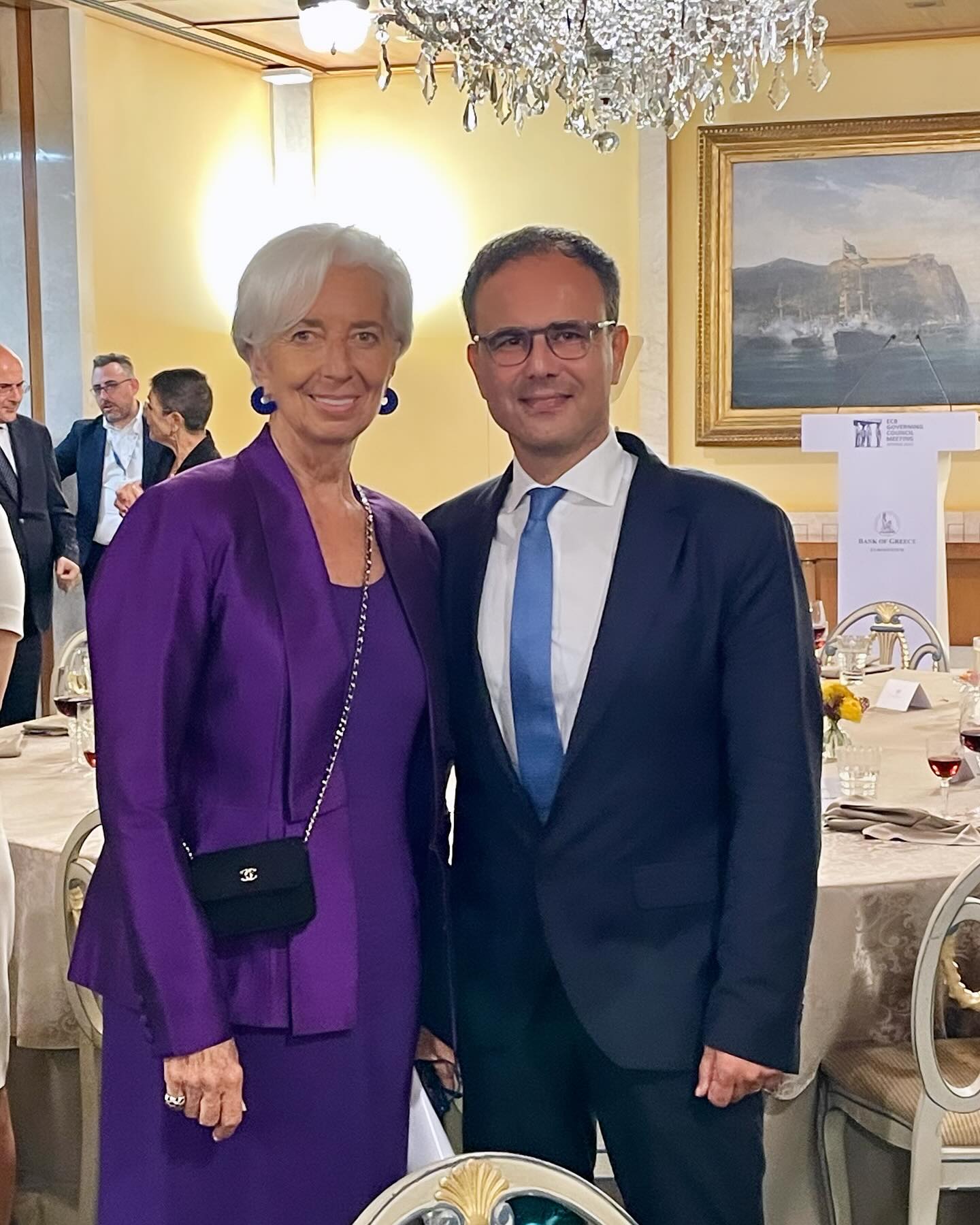 Ο Αλέξης Πατέλης με την Πρόεδρο της ΕΚΤ, Κριστίν Λαγκάρντ τον Οκτώβριο του 2023 στη συνεδρίαση της ΕΚΤ. Πηγή φωτογραφίας: Alex Patelis, Facebook