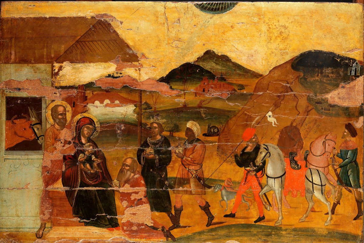 Εικόνα με την Προσκύνηση των Μάγων, αρχές 16ου αιώνα, Συλλογή Δημητρίου Οικονομόπουλου 