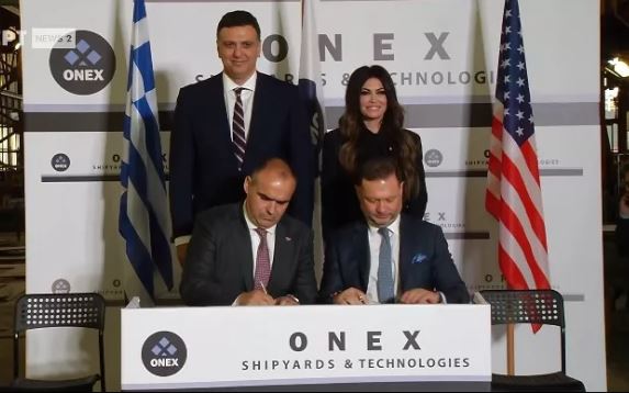 Κατά την υπογραφή σύμβασης για την ναυπήγηση 2+2 ρυμουλκών από την ΟΝΕΧ για την MEGATUGS με αμερικανική στήριξη