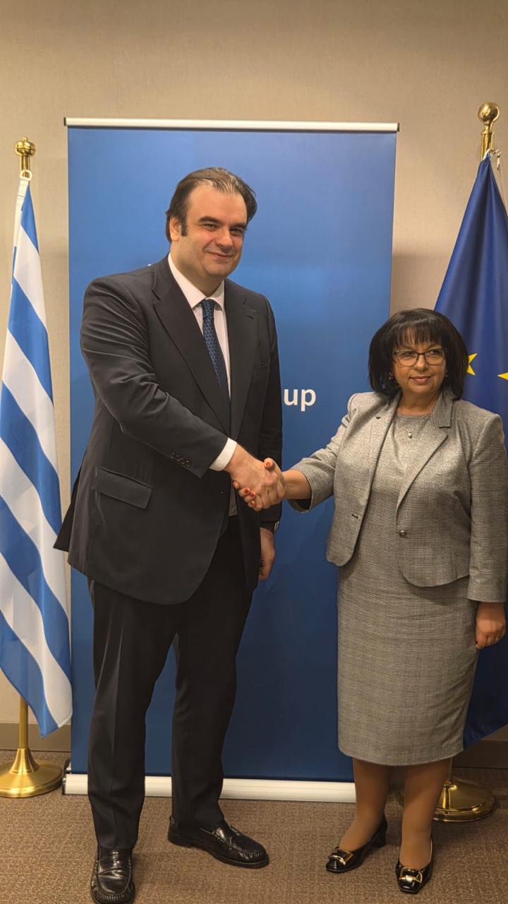 Ο Κυριάκος Πιερρακάκης με την Υπουργό Οικονομίας της Βουλγαρίας Τέμενουζκα Πετκόβα