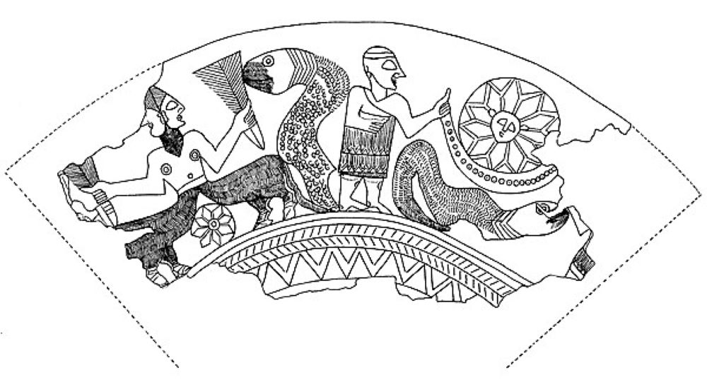  Σχεδιαστική απόδοση σκηνών που απεικονίζονται στο κύπελλο