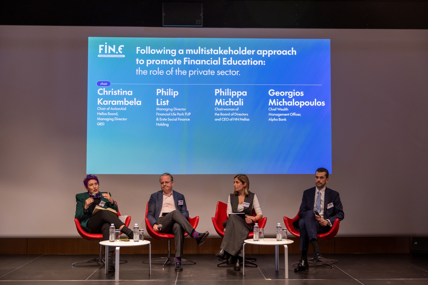 Ο Γιώργος  Μιχαλόπουλος, Chief Wealth Management Officer της Alpha Bank, στην εκδήλωση για την  παρουσίαση της πανευρωπαϊκής πρωτοβουλίας FIN.e – European Alliance for Financial Education
