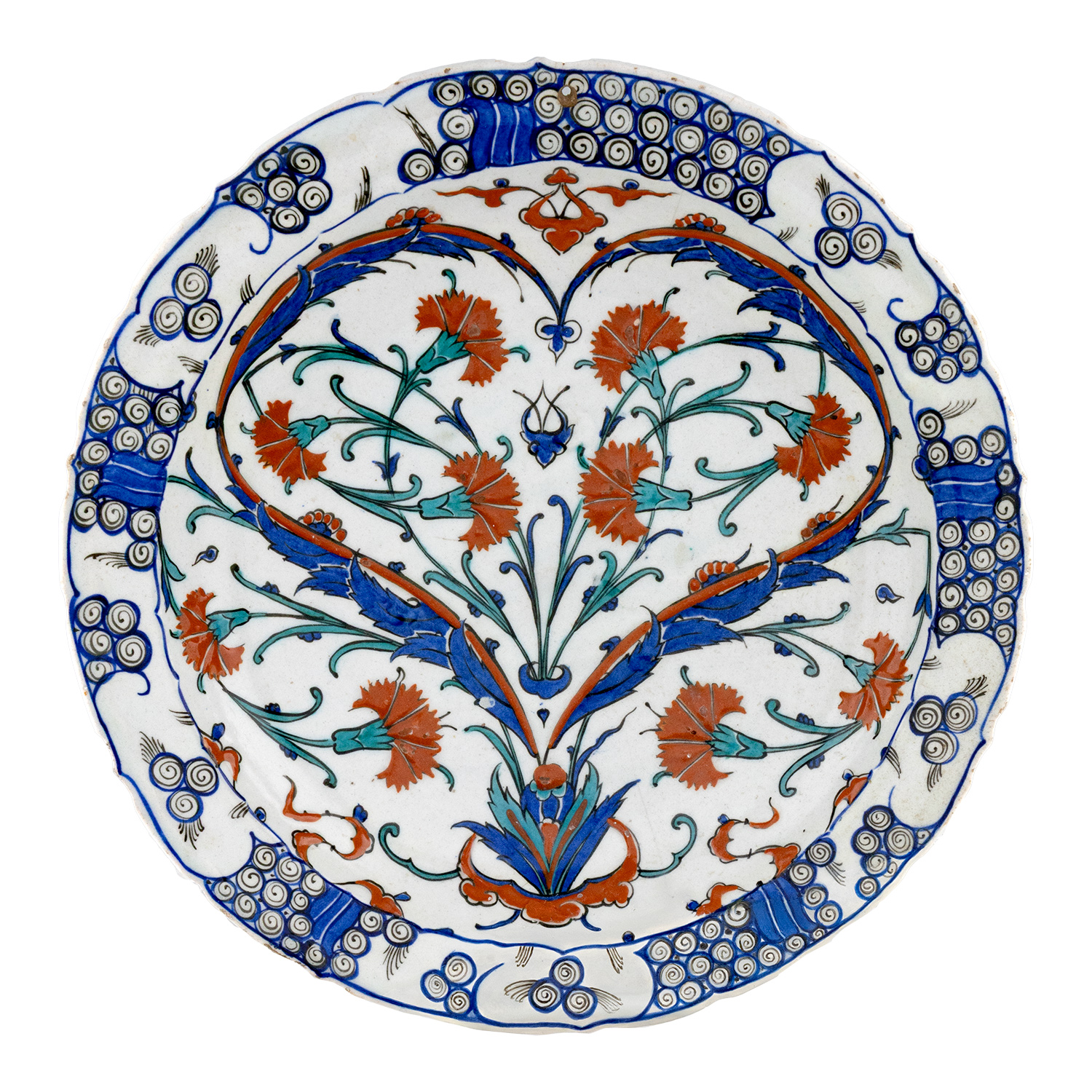 Πιάτο Ιζνίκ (π. 1570 - 1575) με πολύχρωμο άνθινο διάκοσμο 