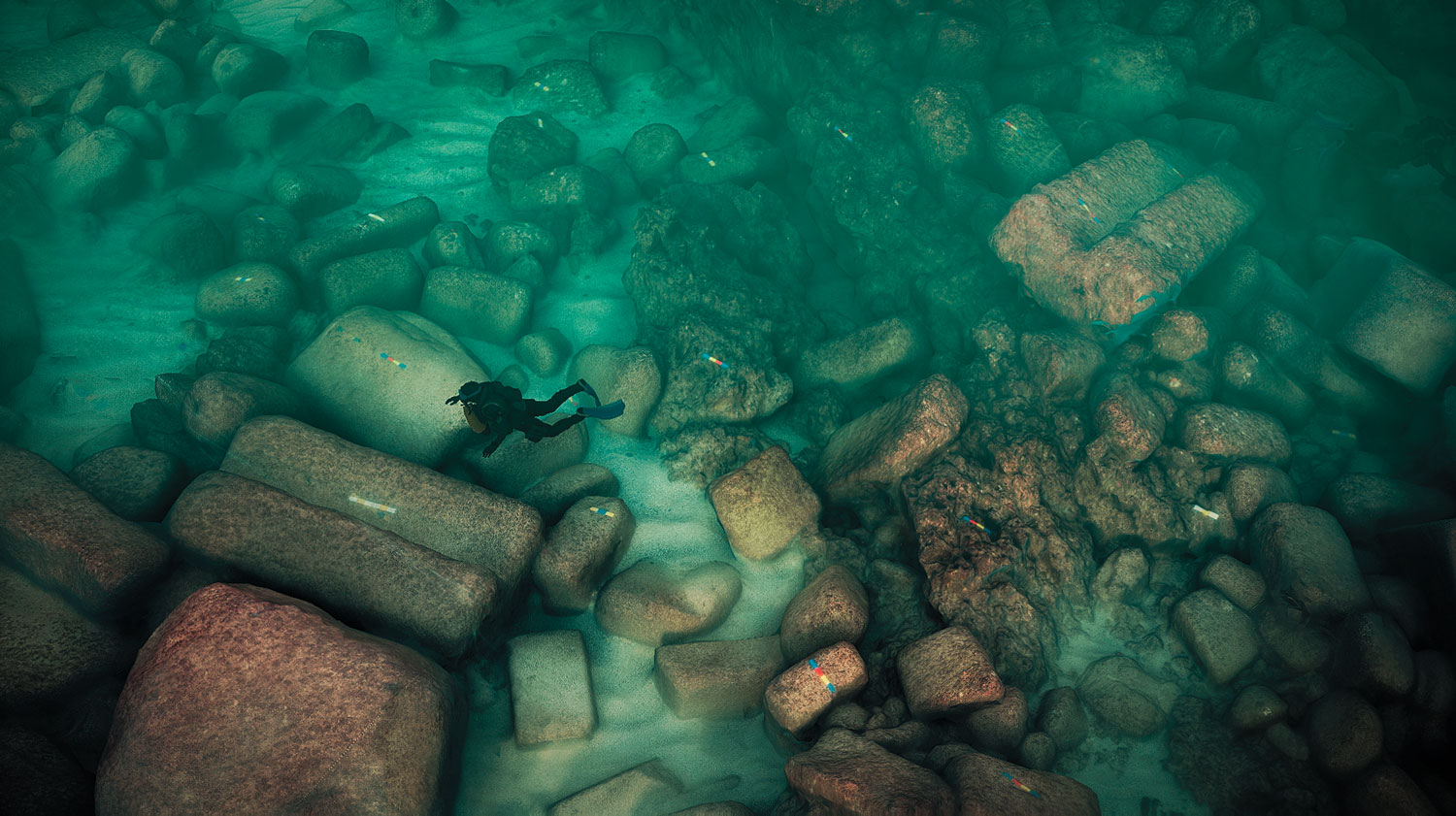 Βυθισμένα μπλοκ από τον Φάρο 