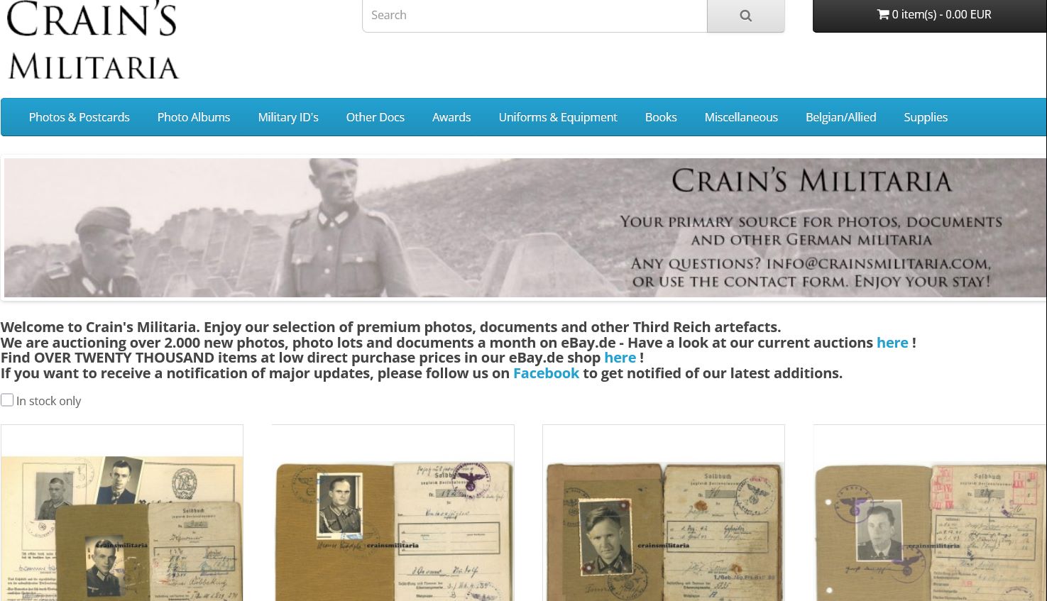 Η ιστοσελίδα πώλησης αντικειμένων που σχετίζονται με το Γ΄ Ράιχ