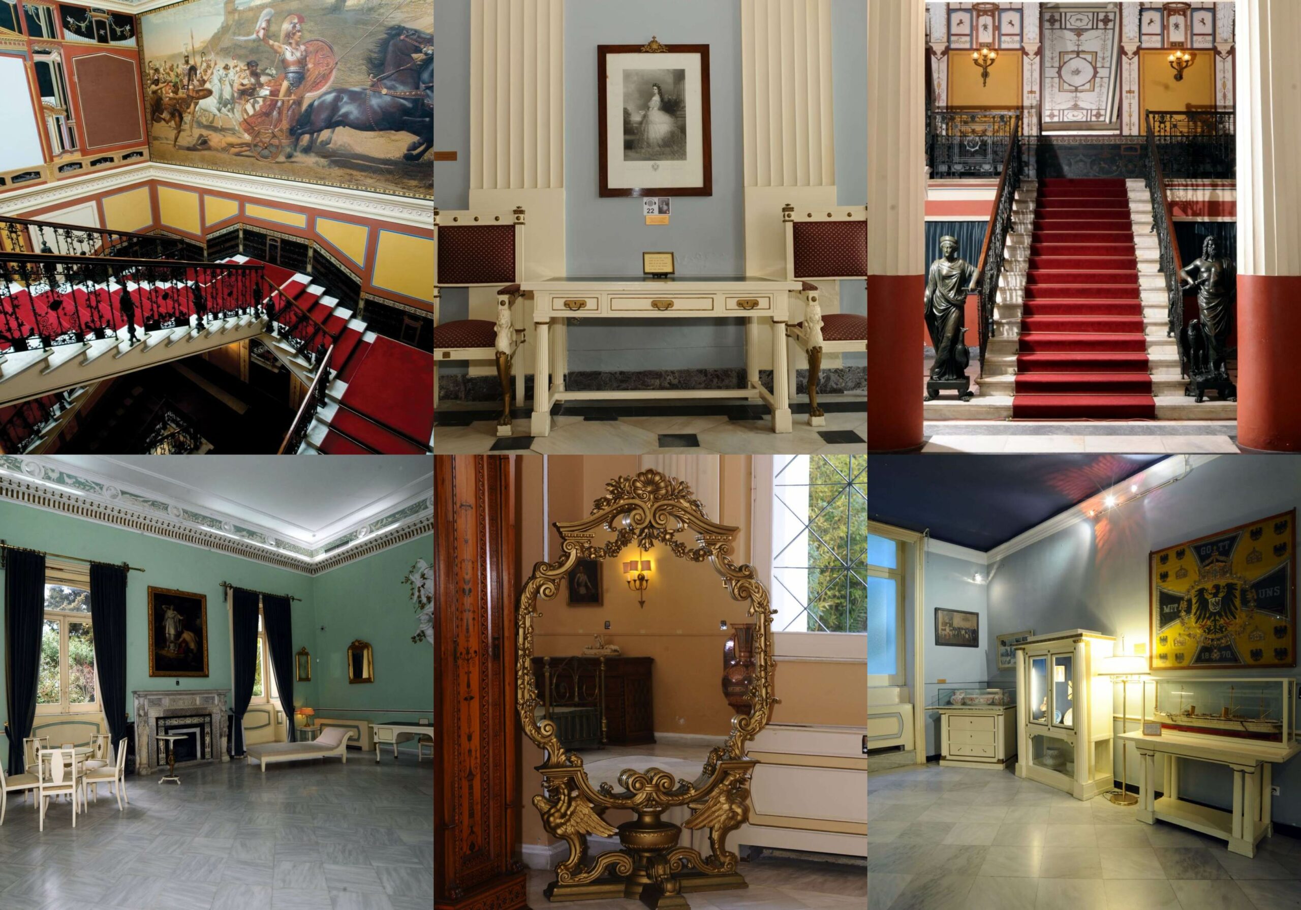 Άποψη των εσωτερικών χώρων του Αχίλλειου στην Κέρκυρα. Πηγή: achillion-corfu.gr