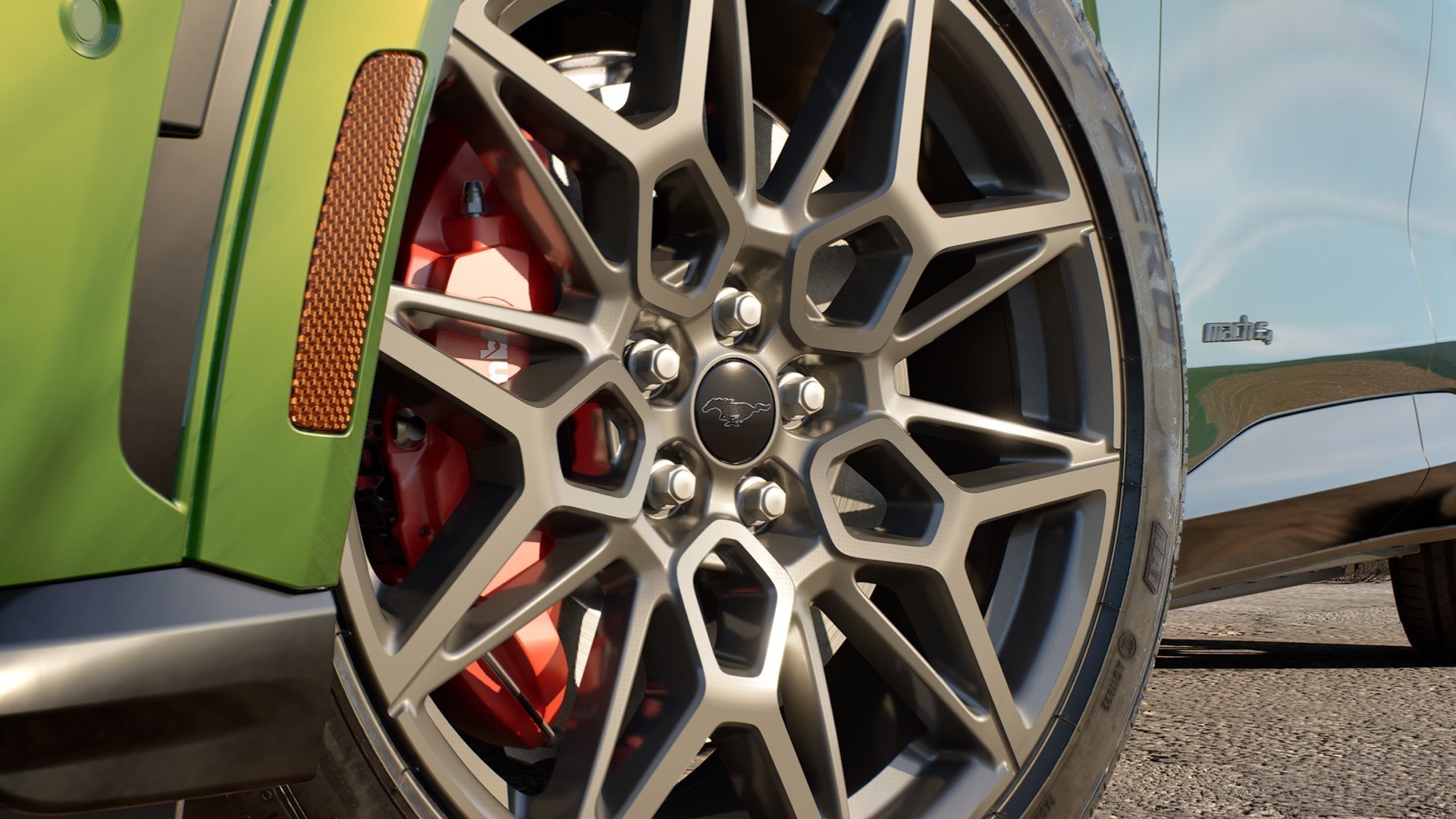 λεπτομέρεια από τη ζάντα της Ford Mustang Mach E