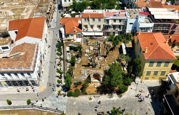 Κάτοψη του χώρου με τα ερείπια του Μεντρεσέ