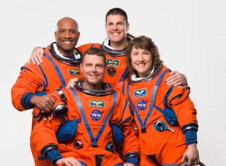 Το πλήρωμα της αποστολής Artemis II: Victor Glover, Jeremy Hansen, Christina Koch, Reid Wiseman - πηγή: NASA