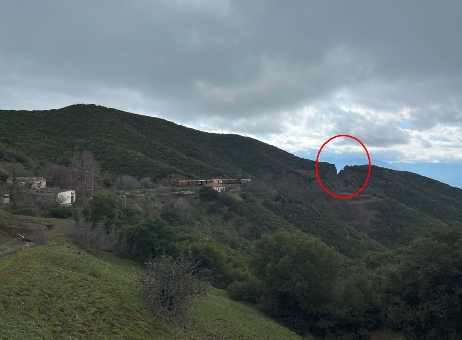 Η τομή του βουνού στην Καρυά, Φεβρουάριος 2025