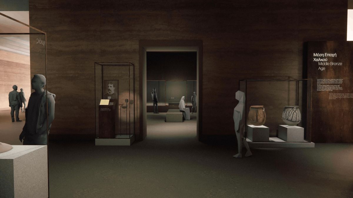 Αίθουσα Μέσης Εποχής του Χαλκού (ΕΑΜ). Φωτορεαλιστική απεικόνιση