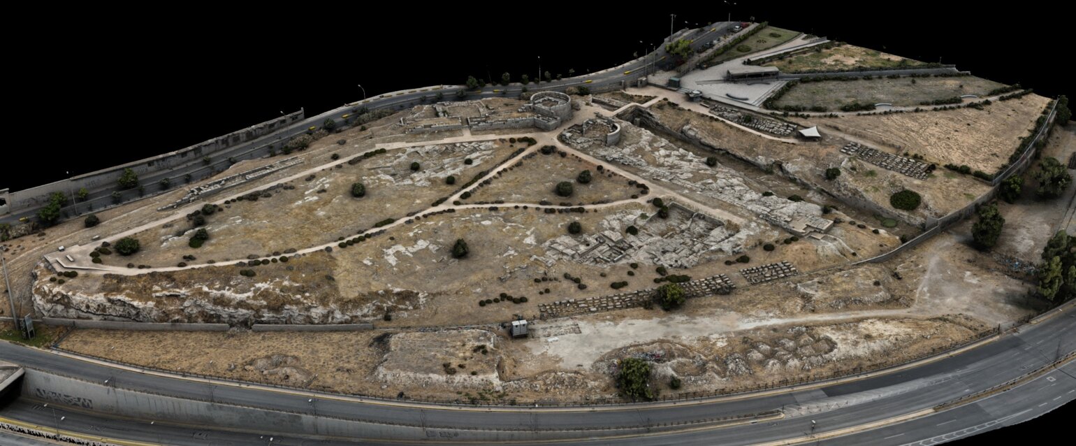 Γενική άποψη του αρχαιολογικού χώρου της Ηετιώνειας Πύλης Πειραιά. Υφιστάμενη κατάσταση