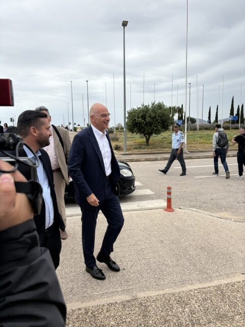 Η άφιξη του υπουργού Εθνικής Άμυνας Νίκου Δένδιας