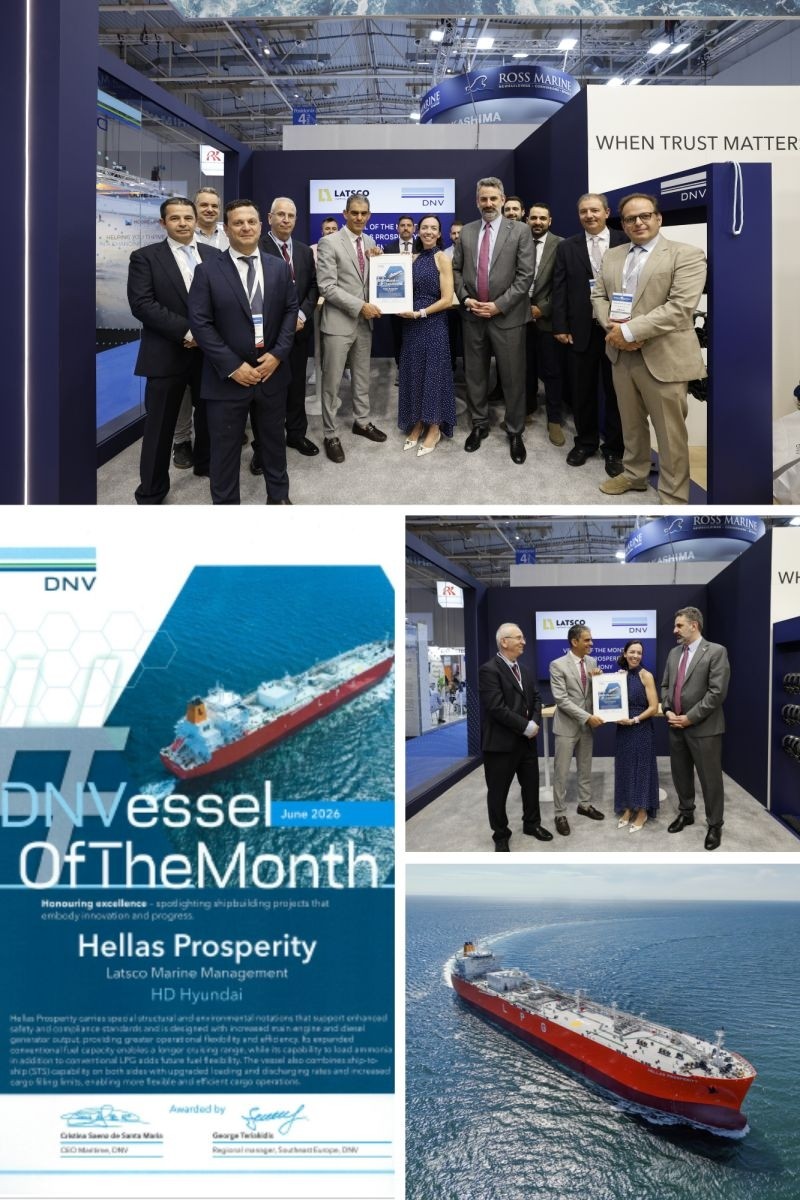 Τιμητική διάκριση στο πλοίο Hellas Prosperity της Latsco του Πάρη Κασιδόκωστα - Λάτση
