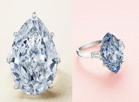 Αριστερά: Fancy blue, Δεξιά: Fancy Vivid Blue - πηγή: Christie’s