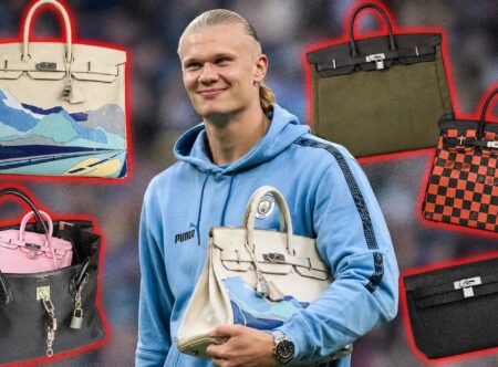O Έρλινγκ Χάαλαντ και μερικές από τις Hermès του - Η φωτογραφία δημιουργήθηκε με τη βοήθεια της ΤΝ