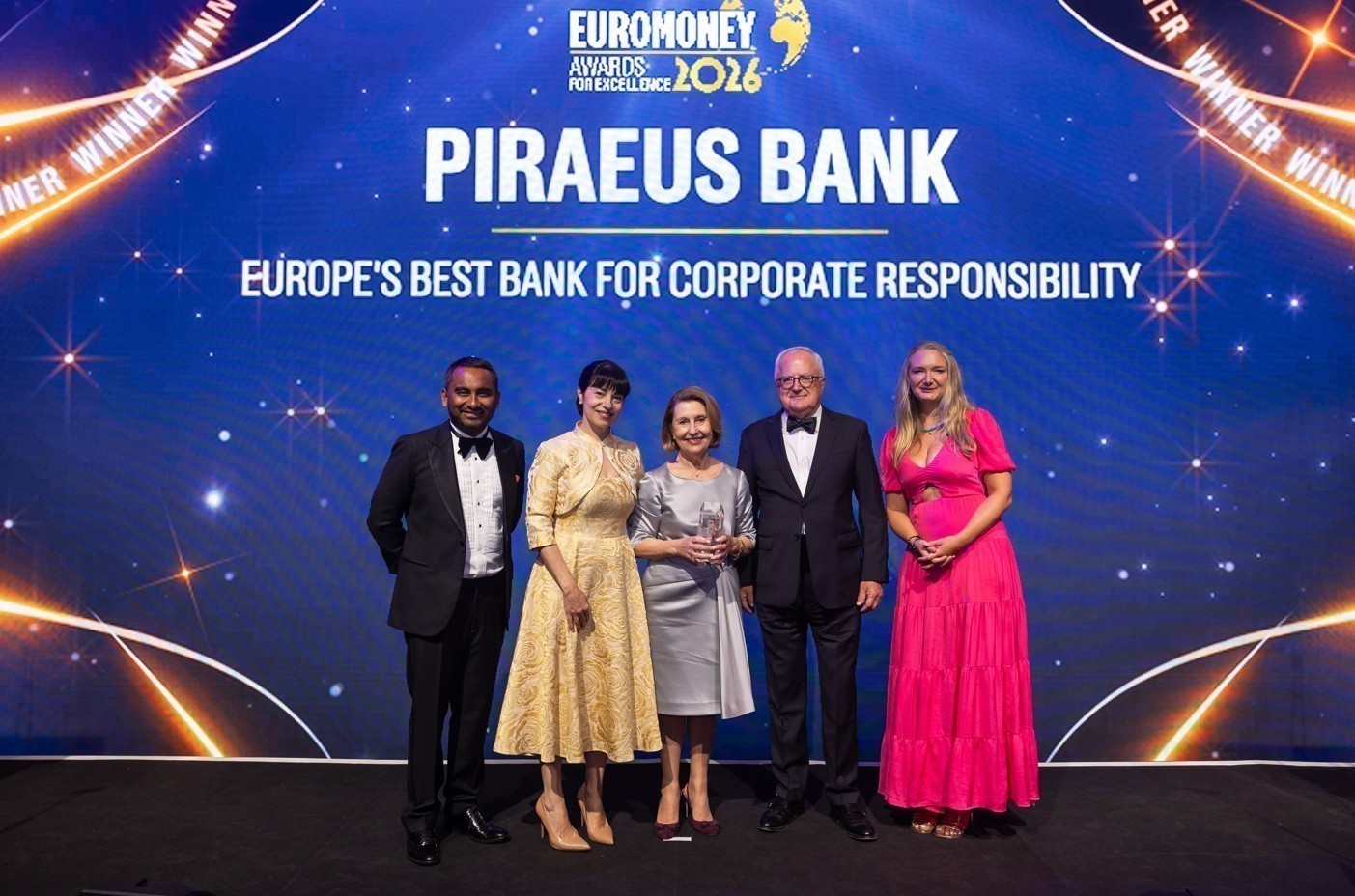 Rajan Am., Euromoney, Ζαχαριάδου Αθ., Group Cultural and Social Initiatives, Τρ. Πειραιώς, Μπούκη Αγγ., Head of the CEO’s Office & Corporate, Τρ. Πειραιώς, Χαντζηνικολάου Γ., Πρόεδρος Δ.Σ., Τρ. Πειραιώς και Laurie McAughtry, Head of Capital Markets της Euromoney