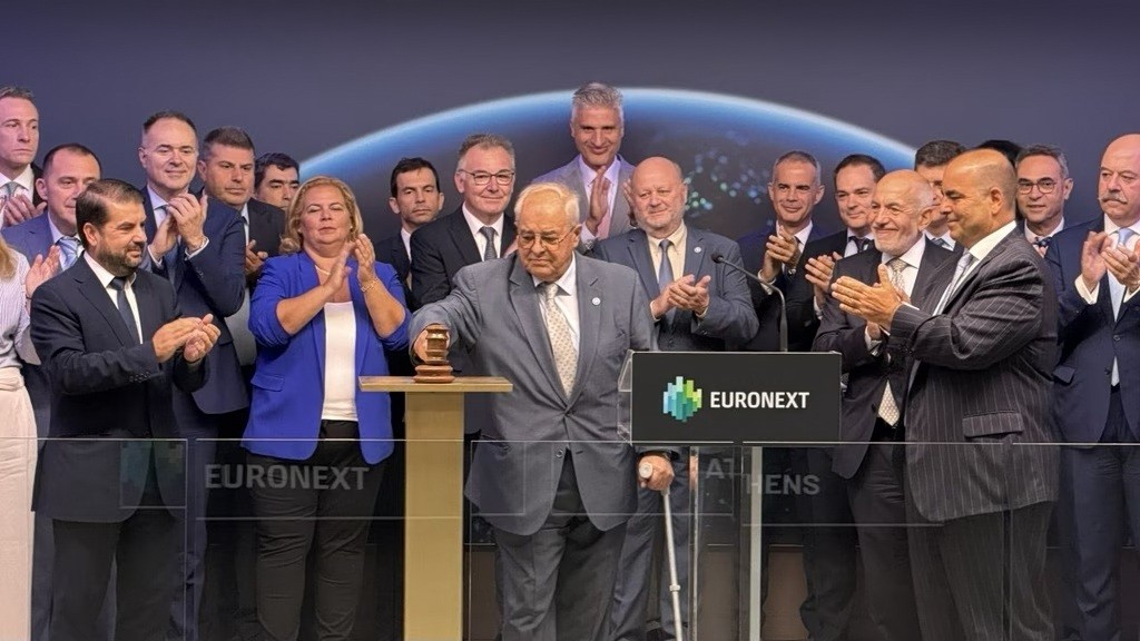 πρόεδρος της ElvalHalcor, Κωνσταντίνος Κατσαρός, κατά την τελετή έναρξης διαπραγμάτευσης των νέων μετοχών στο Χρηματιστήριο Αθηνών