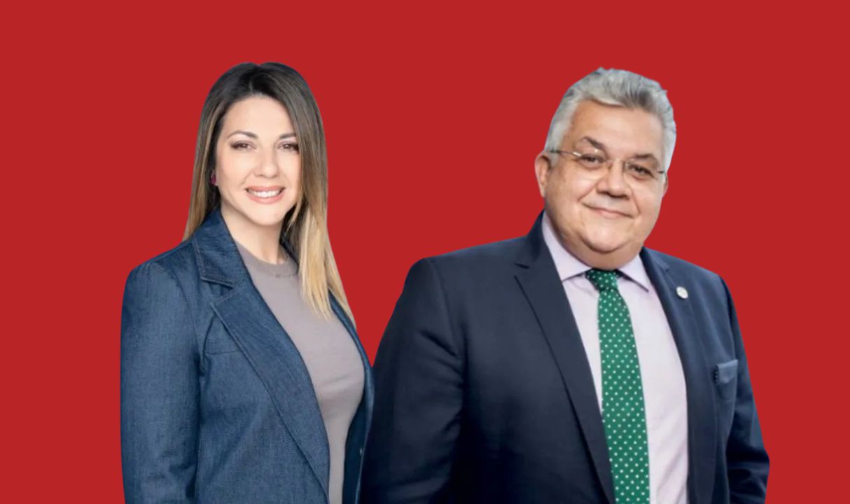 Η υπουργός Παιδείας Σοφία Ζαχαράκη και ο υφυπουργός Παιδείας, αρμόδιος για την Τριτοβάθμια Εκπαίδευση, Νίκος Παπαϊωάννου