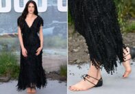 Η ξυπόλυτη ηθοποιός Margaret Qualley στην πρεμιέρα της ταινίας Dog Stars στο Λονδίνο με look Chanel